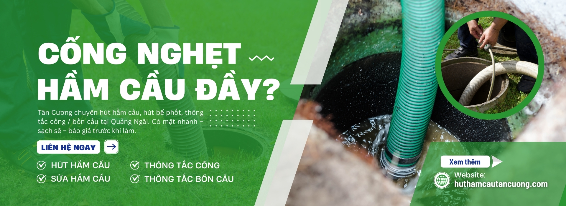 Dịch vụ hút hầm cầu tại Quảng Ngãi
